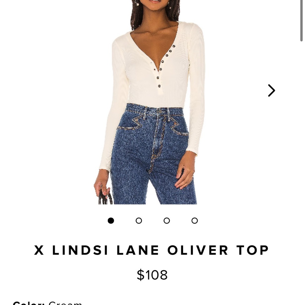 Lovers + Friends Cream Button Down Shirt